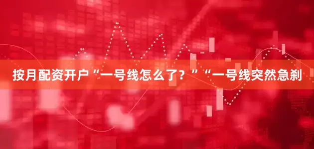 按月配资开户“一号线怎么了？”“一号线突然急刹